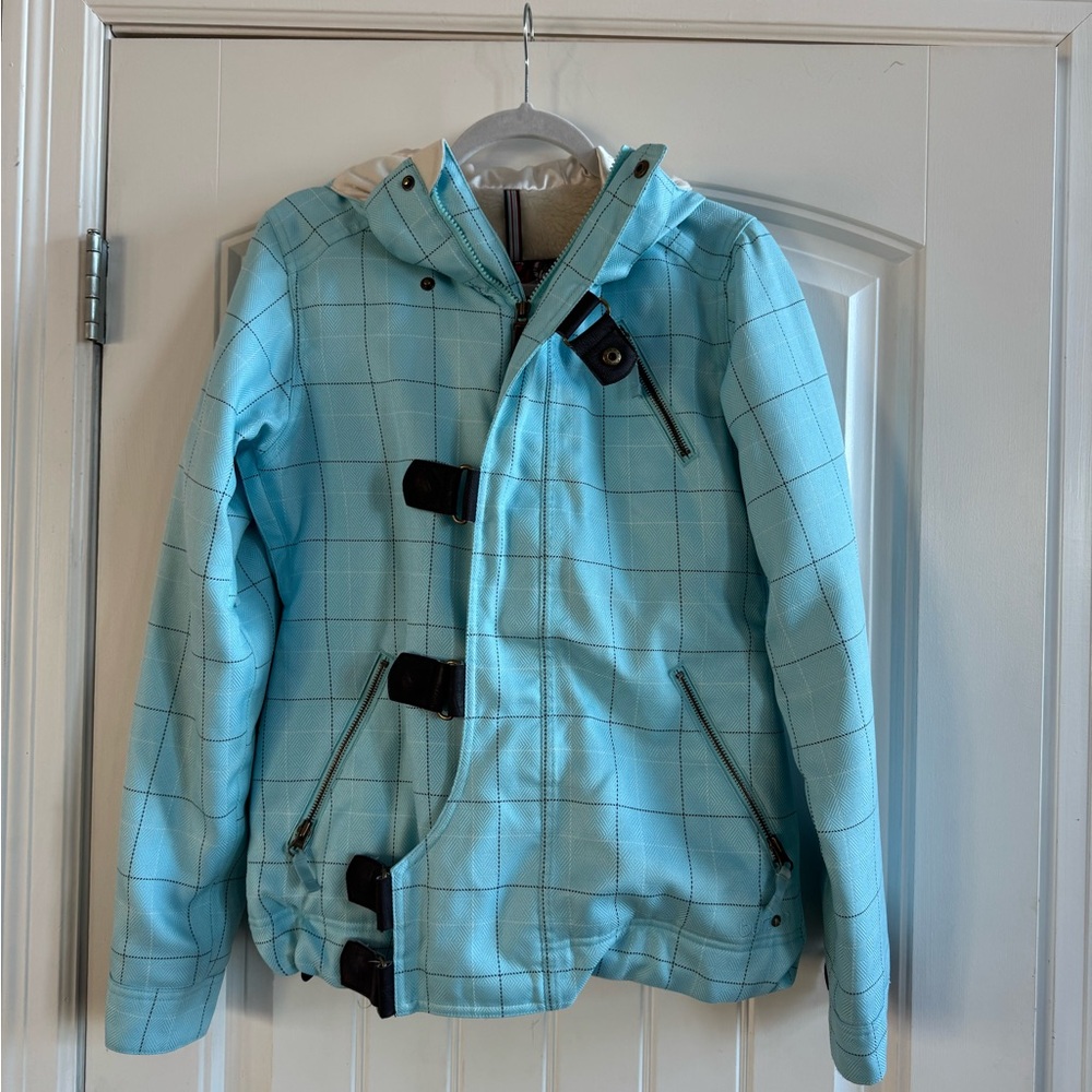 Burton Light Blue Checkered Ski Jacket